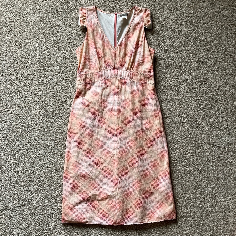 Vintage J. Crew Pink and Tan Dress